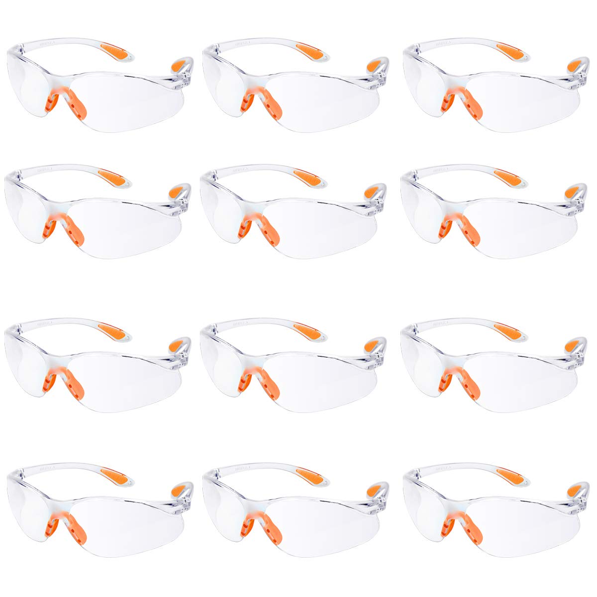 Jolof Store Safety Glasses – 12 Pack Clear Scratch Resistant Eyewear