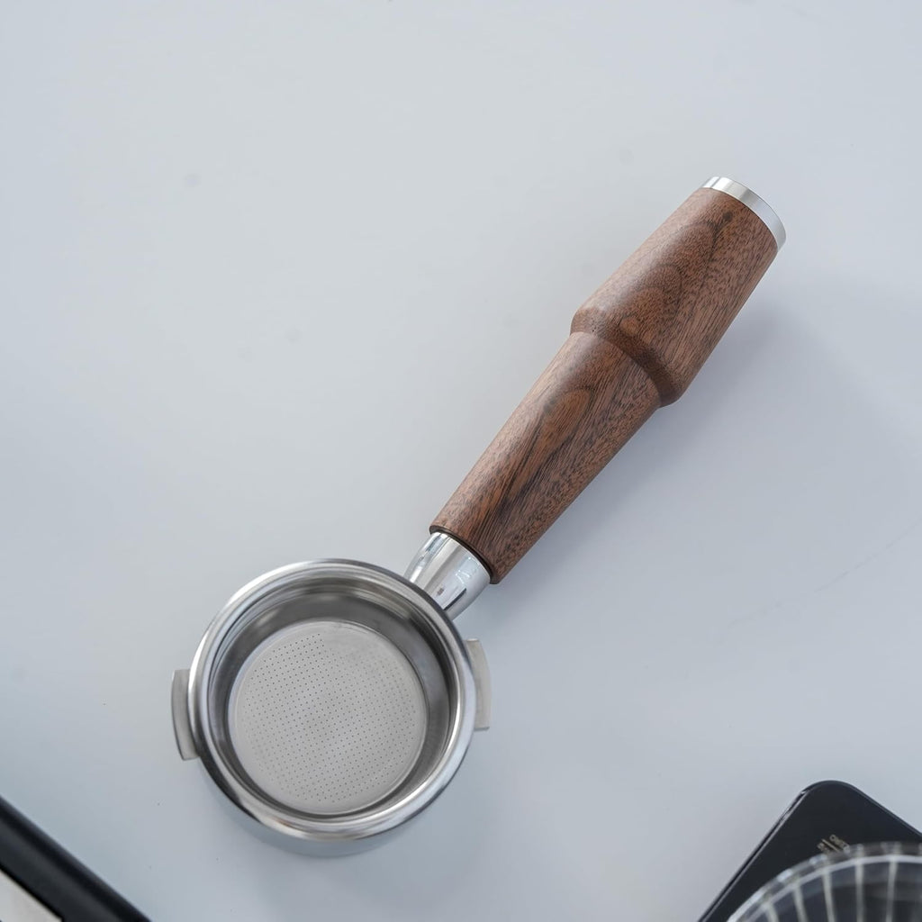 KNODOS Bottomless Portafilter for Gaggia 58mm - Walnut Handle & Basket