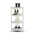 Qualiware 4-Tier Corner Shower Caddy – Rustproof Plastic Bathroom Shelf