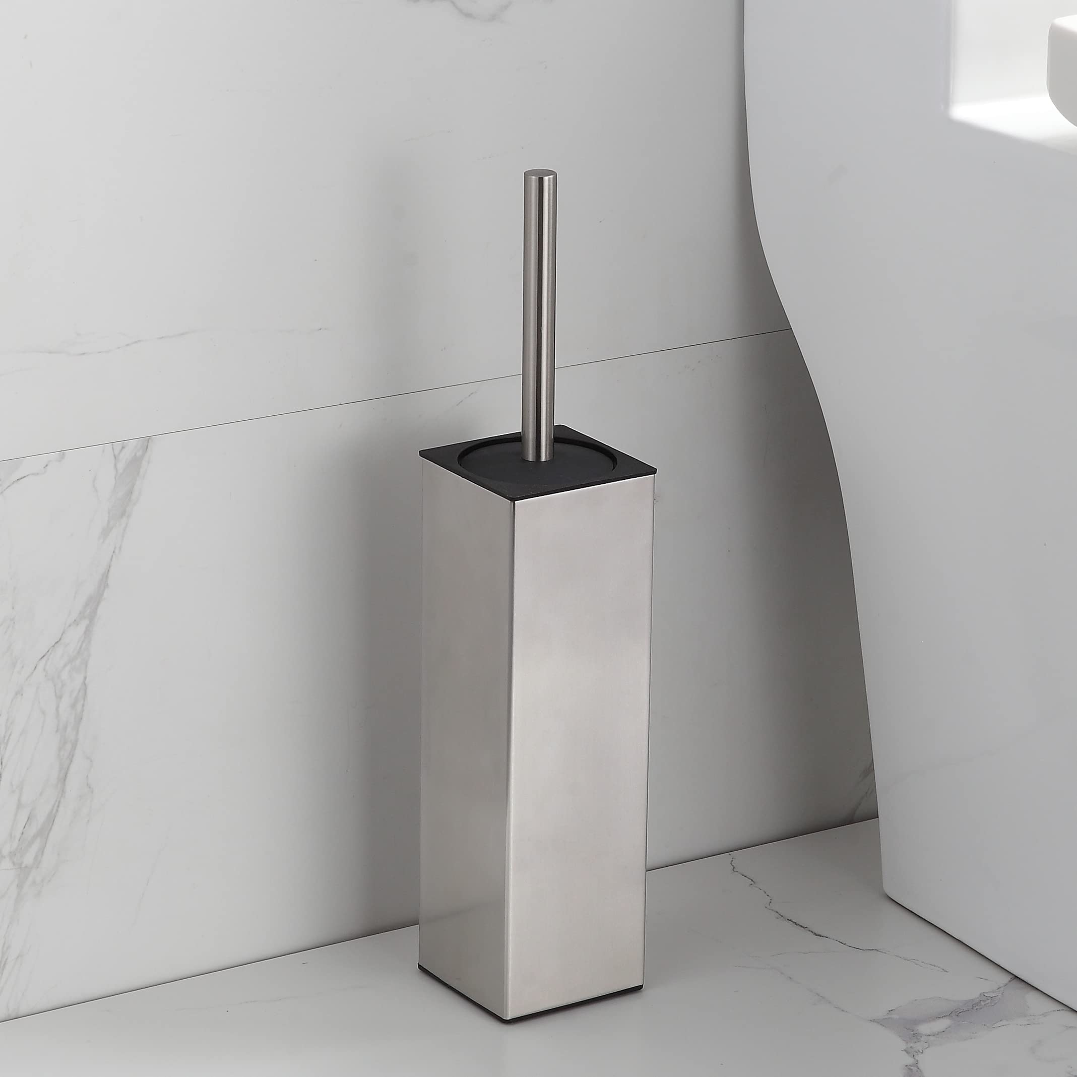 BGL Freestanding Toilet Brush Holder | Brushed Nickel 304 Stainless Steel