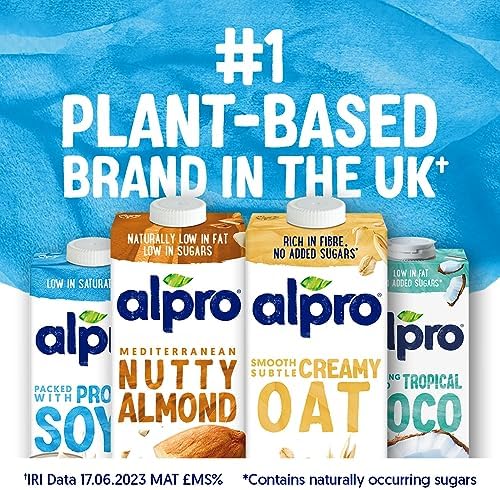 Alpro Chocolate Soya Drink – Vegan Plant-Based Milk Alternative, 1L (8 Pack)