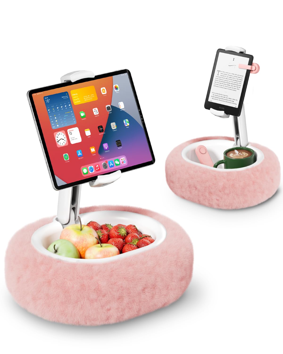 Viozon Tablet Pillow Stand with Snack Bowl | Foldable Kindle Holder