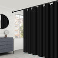 Jolof Store Fabric Shower Curtain Liner | Waterproof Black 72x72