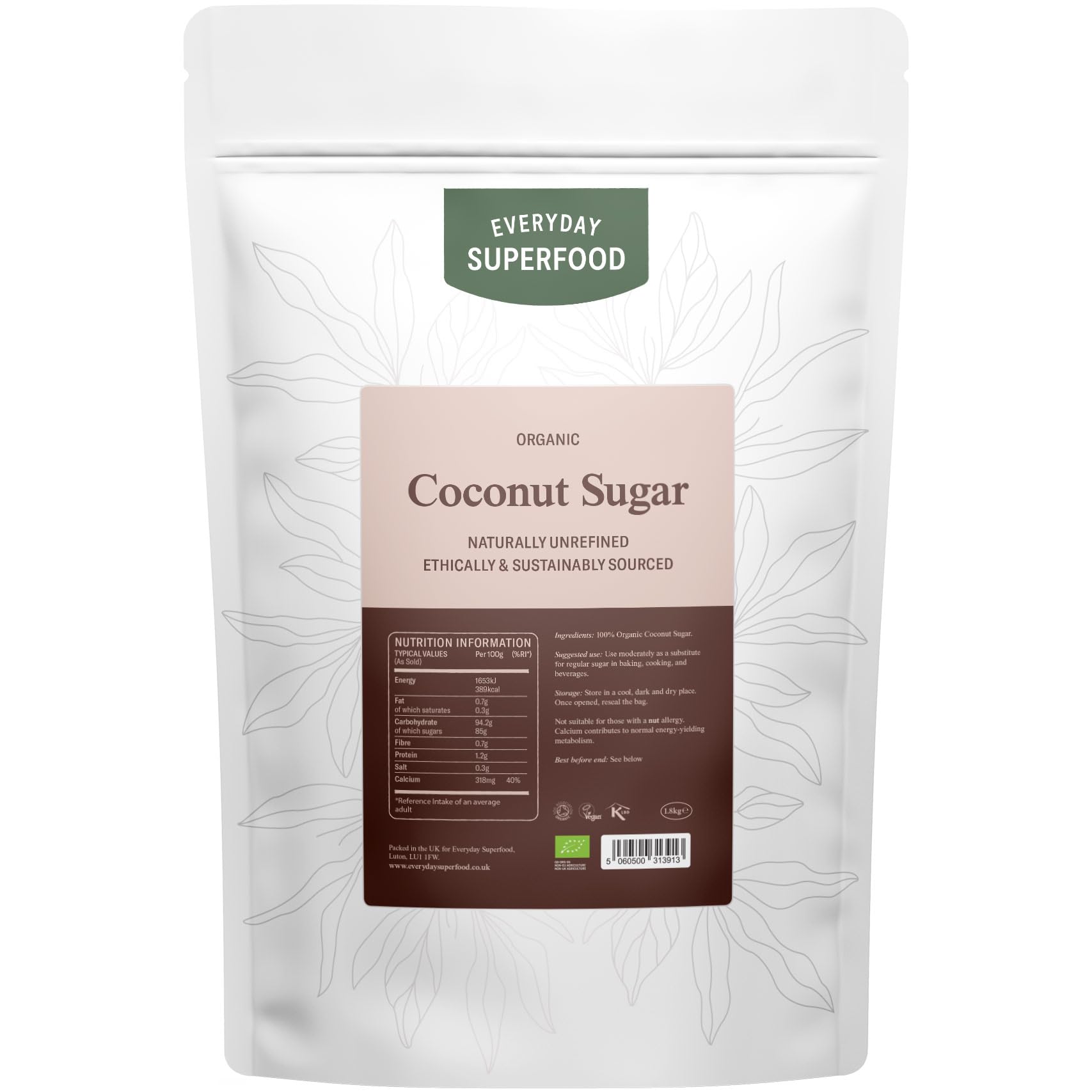 Everyday Superfood Organic Coconut Sugar – 1.8kg Natural Sweetener