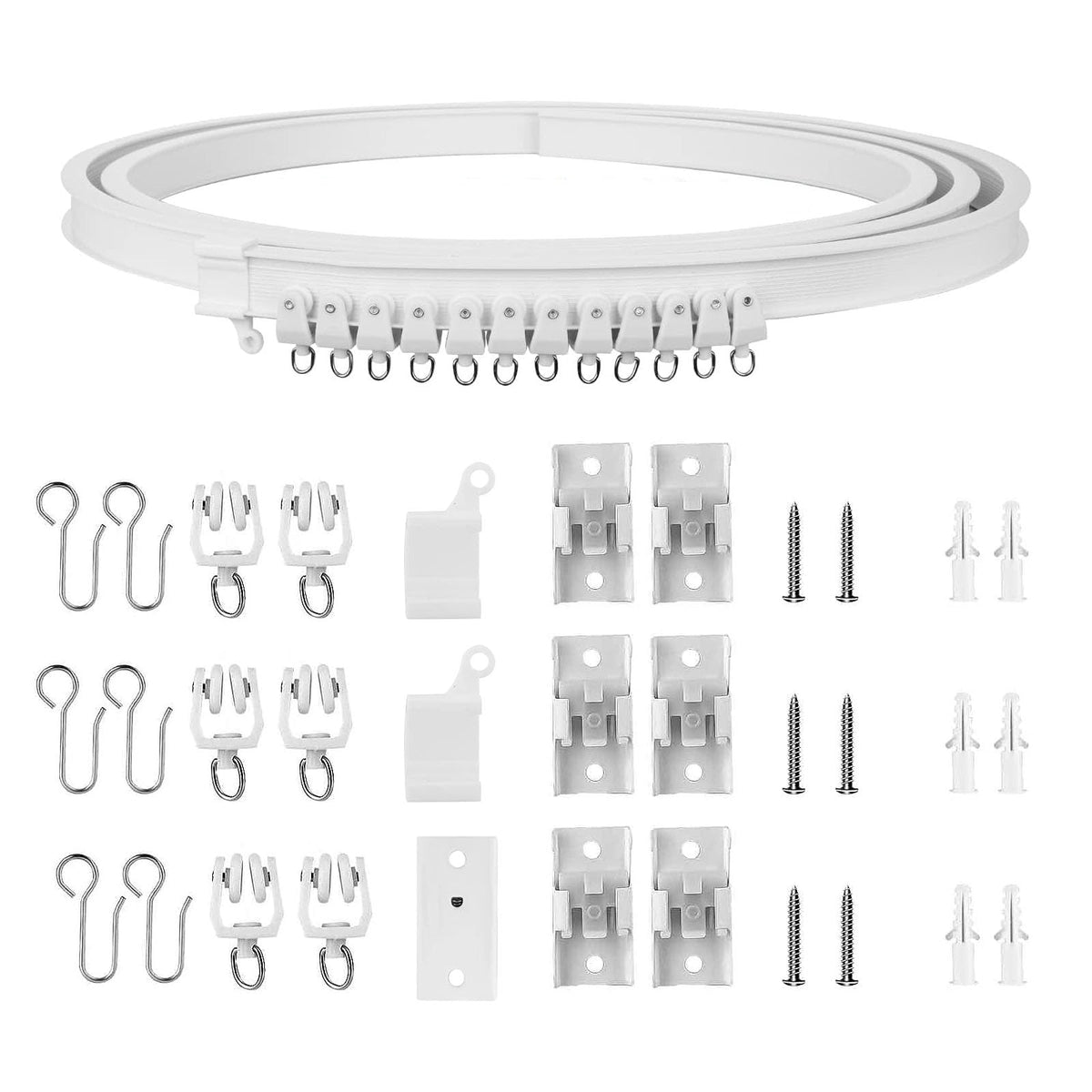 2M Curtain Rail Ceiling Curtain Track Bendable Flexible Curtain Rails and Fittings for Room Divider,Bay Window,Oval Shower,Bathroom Window,RV Rail - image 3