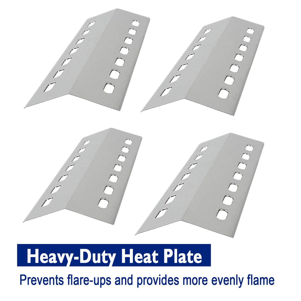 GriHero Stainless Steel Burner Covers - 4-Pack BBQ Heat Plates (41x14cm)