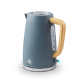 Swan Fjord 1.7L Rapid Boil Electric Jug Kettle – Grey & Wood Effect