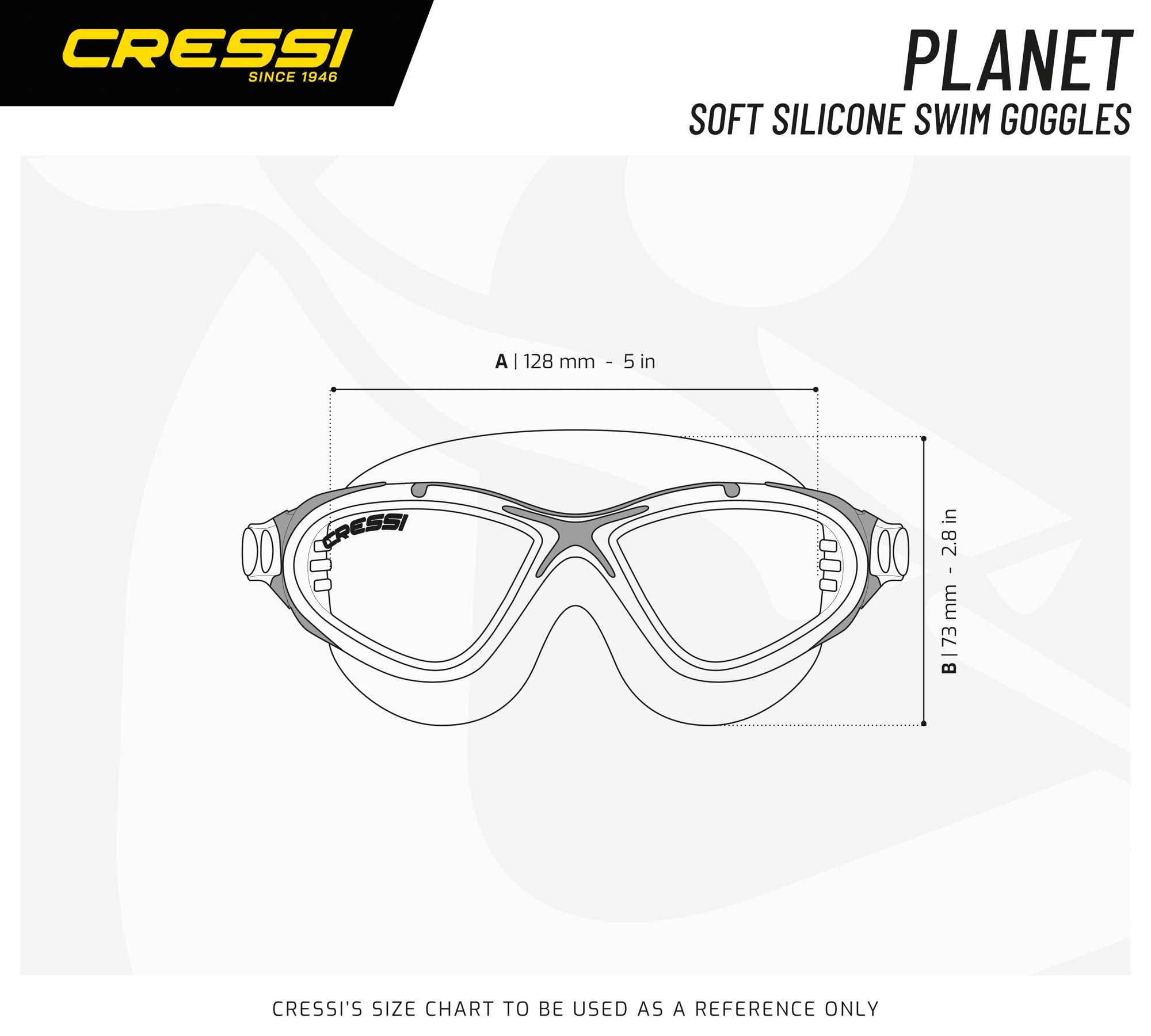 Cressi Planet Swim Goggles – Anti-Fog UV Protection Mask, Black/Lime