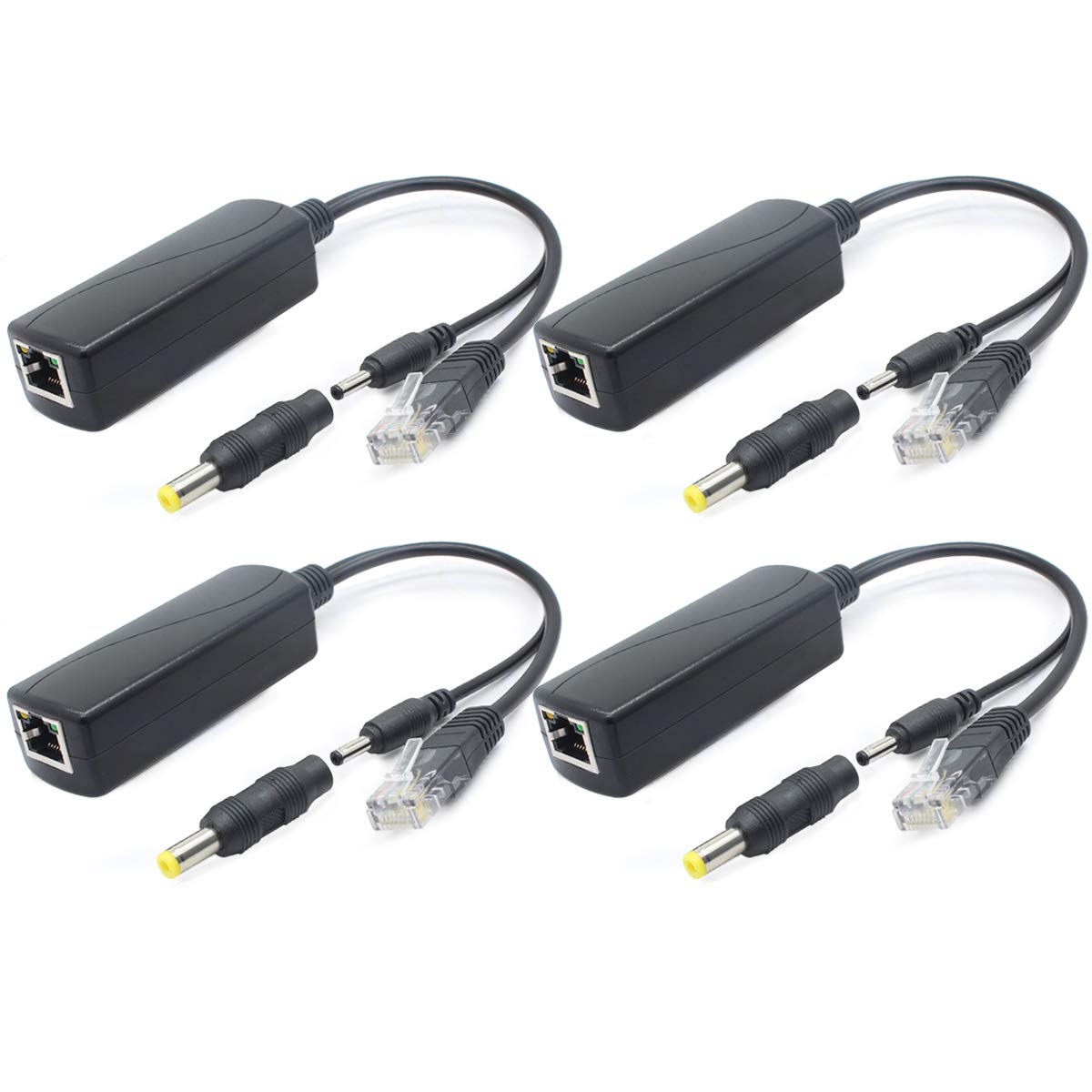 ANVISION 4-Pack 5V Gigabit PoE Splitter | IEEE 802.3af for IP Cameras
