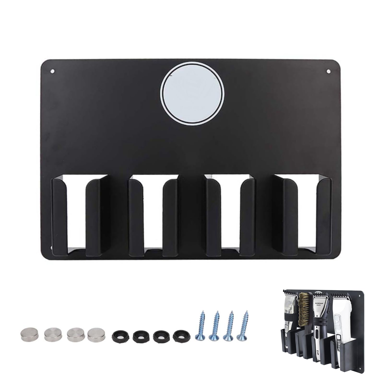 Agatige 4-Slot Barber Clipper Holder – Wall-Mounted Hair Tool Rack