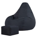 Bean Bag Bazaar Outdoor Bean Bag & Footstool with Filling Included, Grey