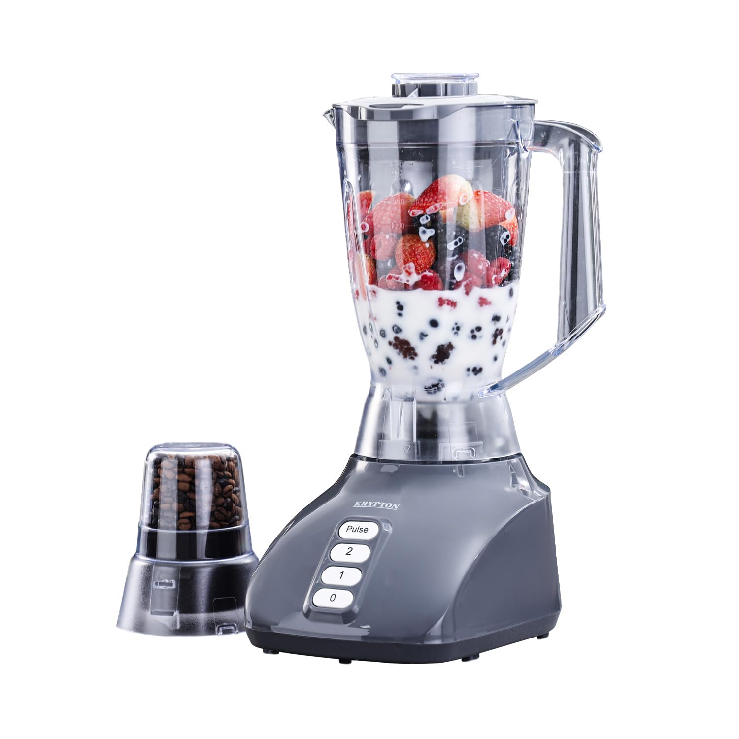 Krypton 2-in-1 Blender & Spice Mill | 1.6L Smoothie Maker, 650W Grey