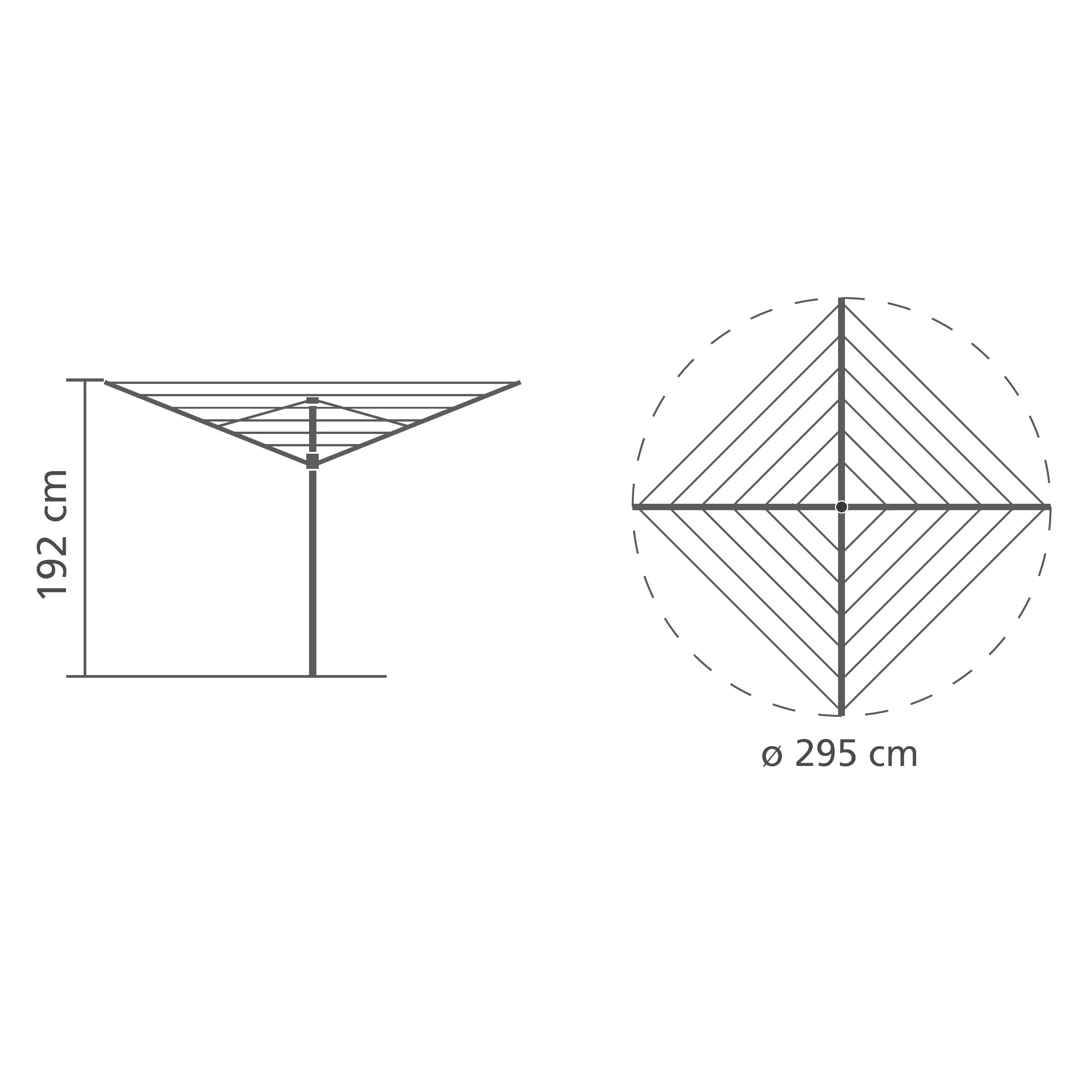 Brabantia Topspinner Rotary Washing Line | 60m Dryer with Ground Spike