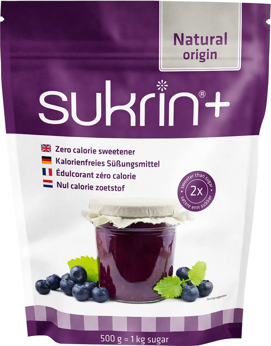 Sukrin Plus Erythritol and Stevia Sugar Substitute - Keto Sweetener, 500g
