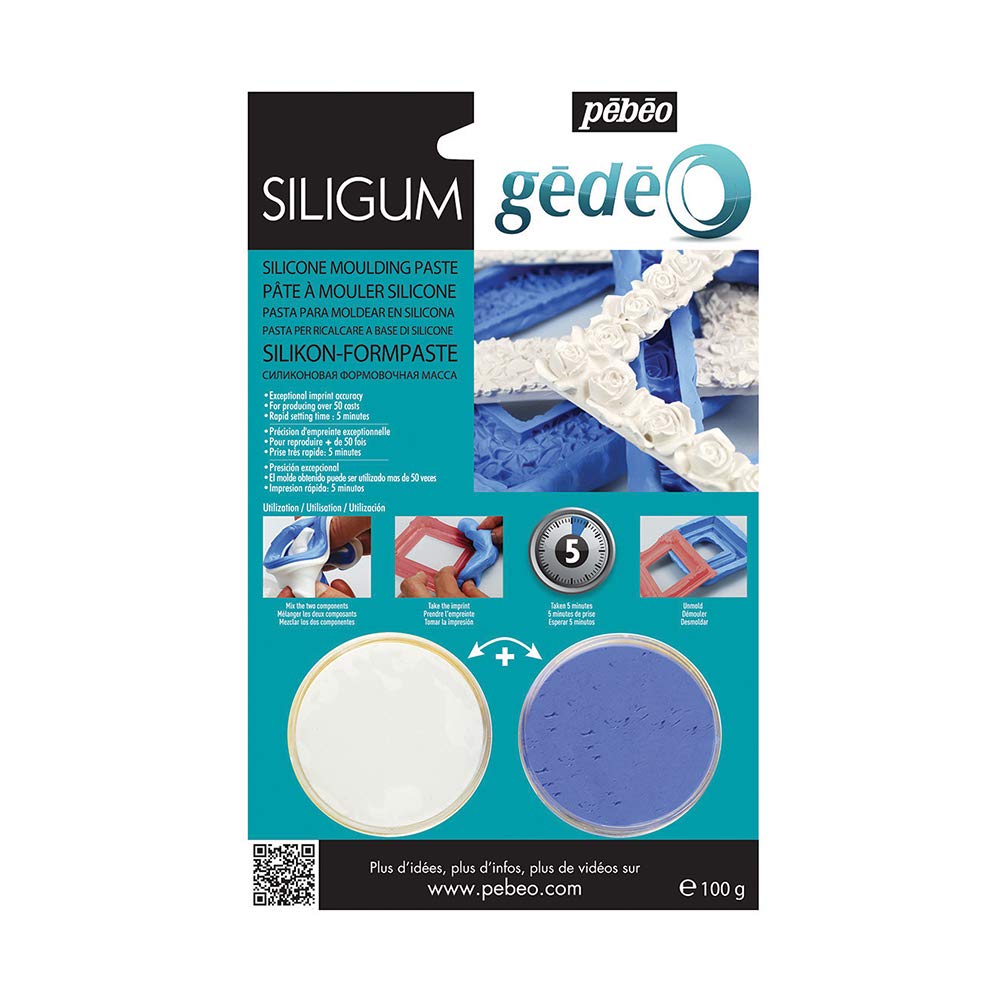 Gedeo Siligum Fast-Set Silicone Mold Making Paste, Silver, 100g