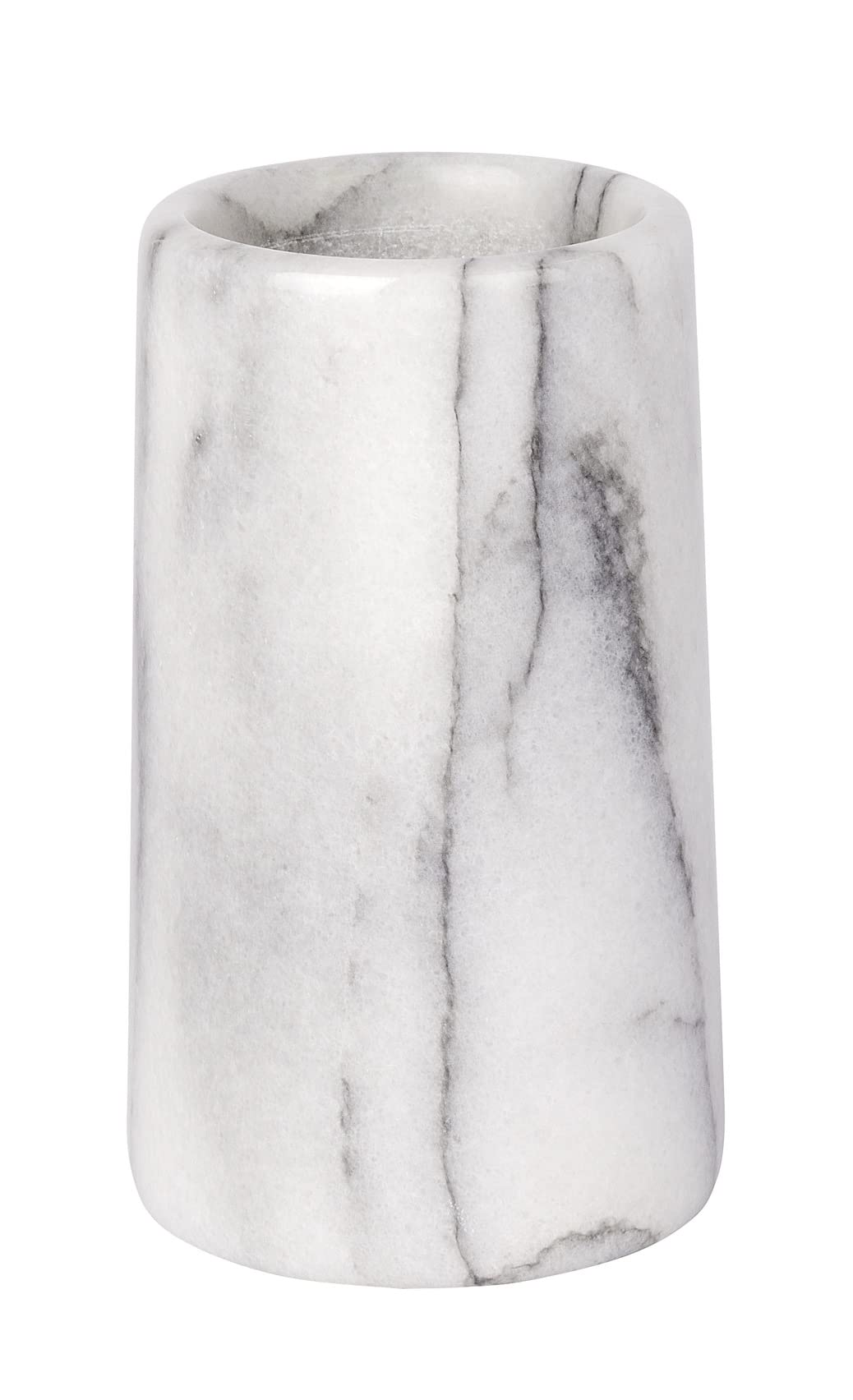 WENKO Onyx Marble Toothbrush Tumbler – White Natural Stone Holder