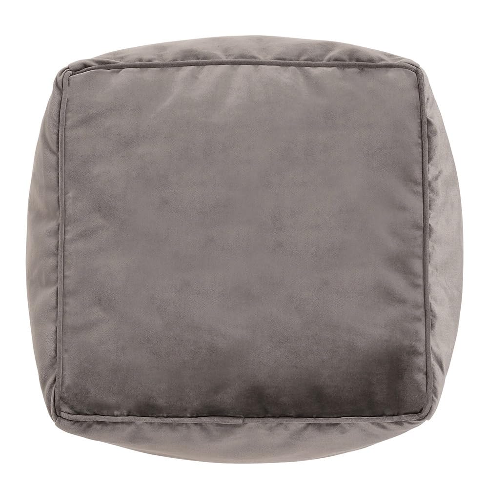 icon Amara Velvet Bean Bag Footstool | Charcoal Grey Square Pouffe