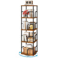 IBUYKE 5 Tier Rotating Bookshelf,Square Bookcases,Brown TBC004H