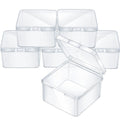Jetec 6 Pieces Small Clear Plastic Storage Box,2.5 X 2.5 X 1.6 Inch