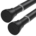 QINGYUN Black Tension Rods, 28-48 Inch Adjustable No-Drill Curtain Rods