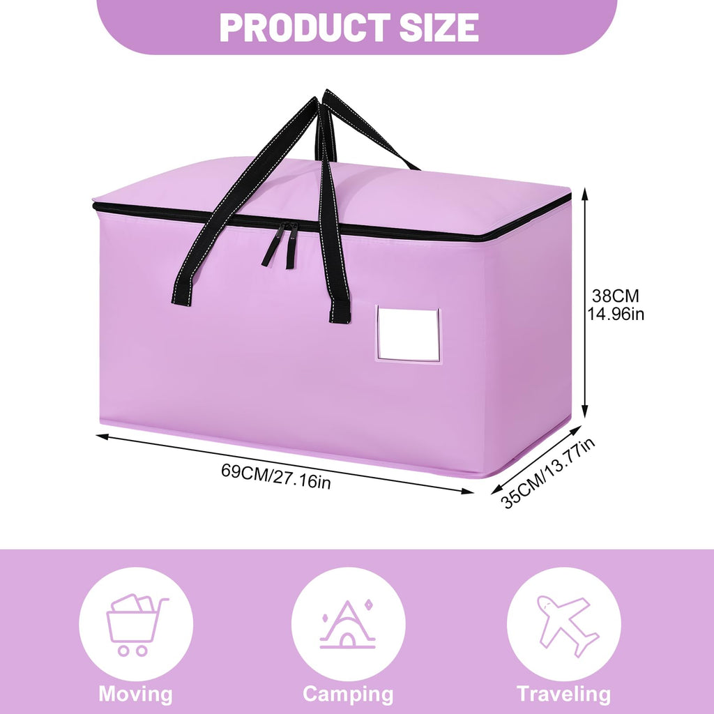 Dntorx 6 Pack 90L Moving Bags, Waterproof Moving Boxes with Zips,Purple - image 2