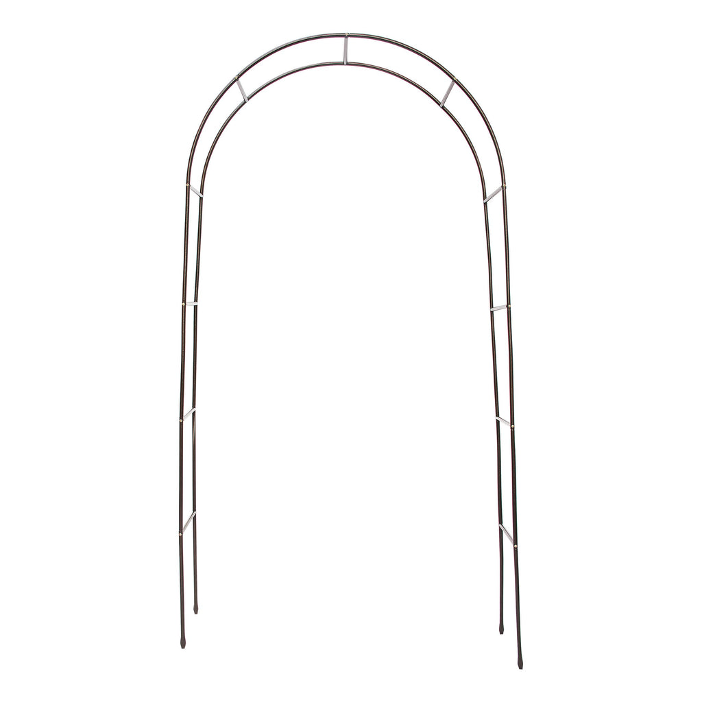 Relaxdays Steel Rose Arch - Weatherproof Garden Arbour Trellis, Dark Brown