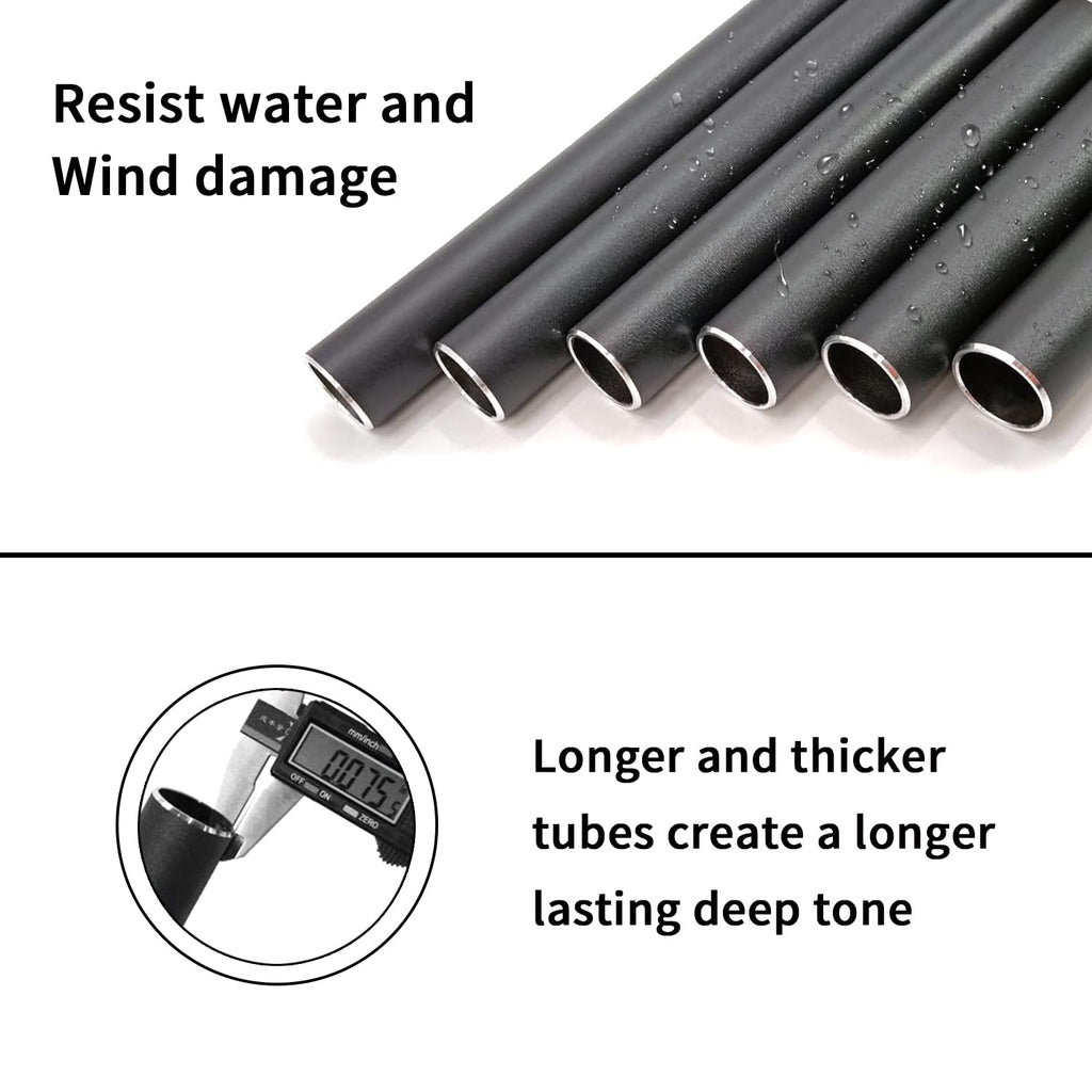 Astarin Memorial Wind Chimes - 30 Inch Deep Tone Metal Chime, Matte Black