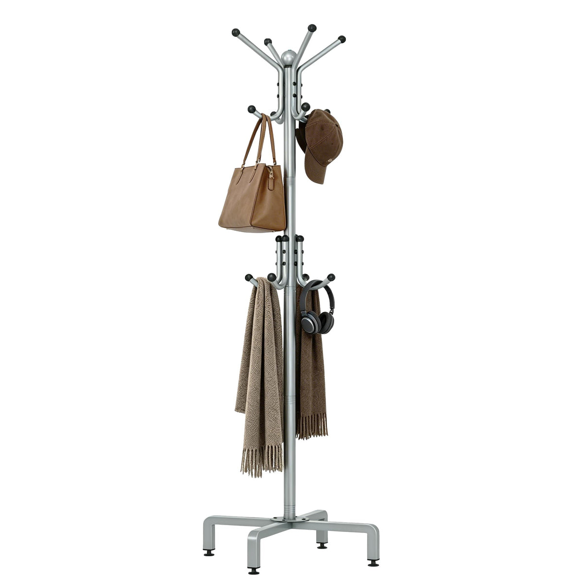 chunyangjingpin Coat Rack Stand with Adjustable Square Feet & Decorative Ball, 178 x 54 x 40cm Metal Coat Tree - image 1