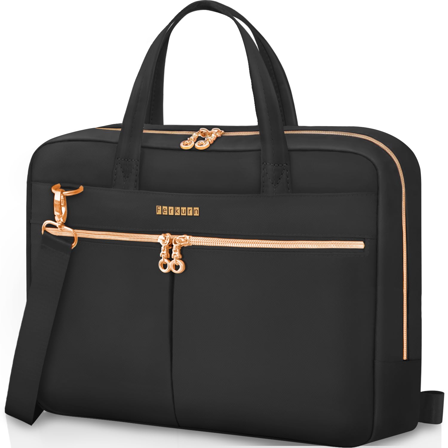 Ferkurn 15.6-16 Inch Laptop Briefcase | Protective Bag for MacBook - Black