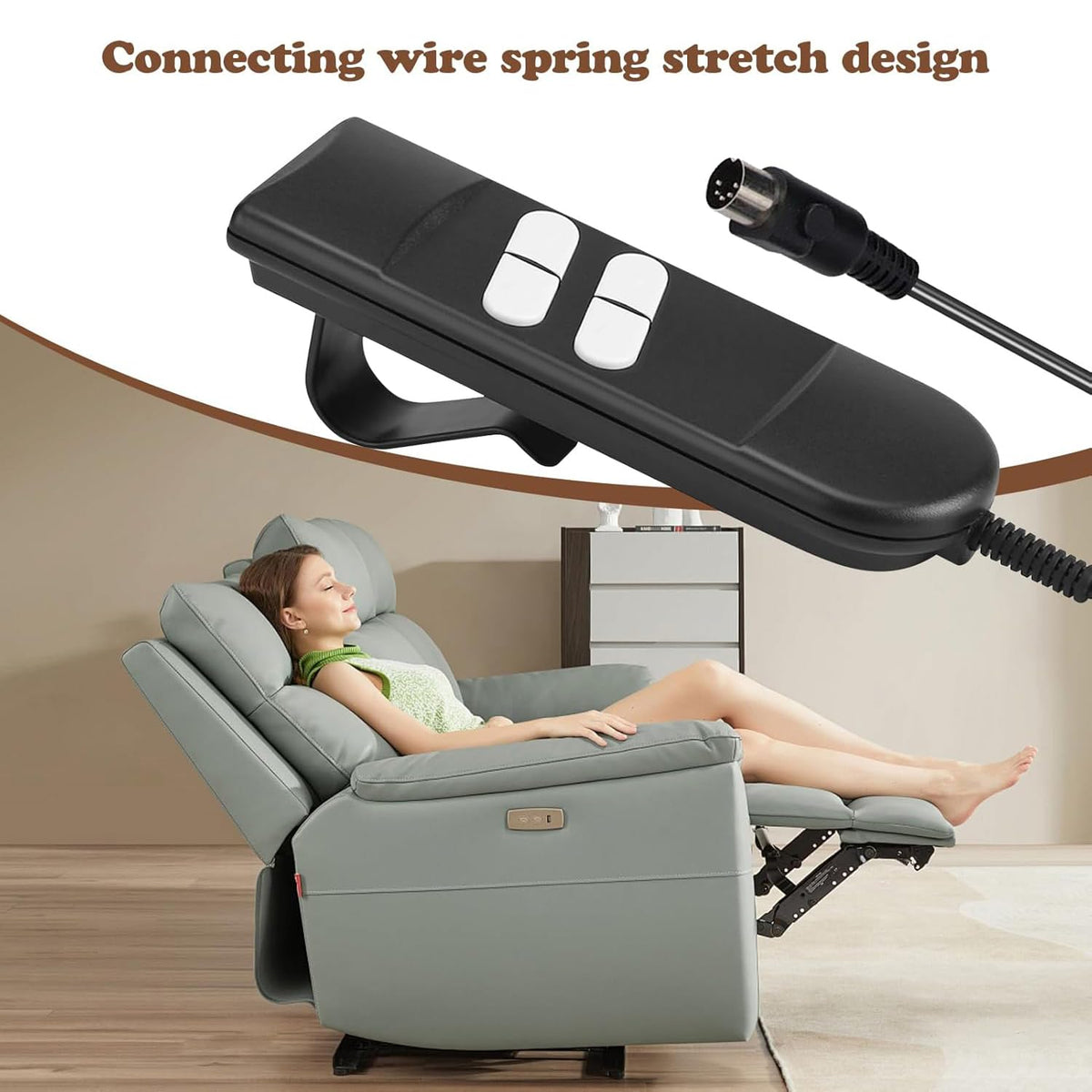 Fyearfly Electric Recliner Controller, 4-Buttons 5Pin Connector Universal Remote Hand Control Manual Controller Switch Replacement - image 3
