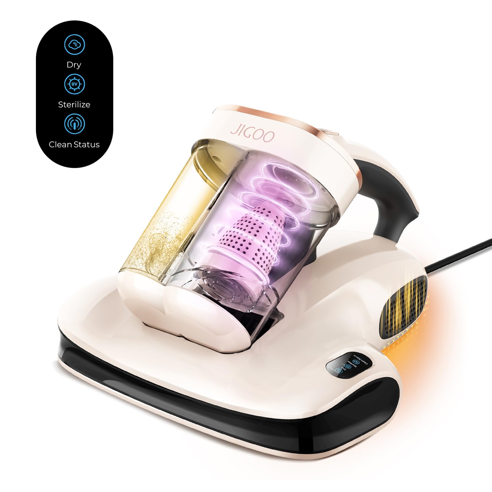 JIGOO S100 Mite Vacuum Cleaner – UV-C Light & Dust Mite Sensor