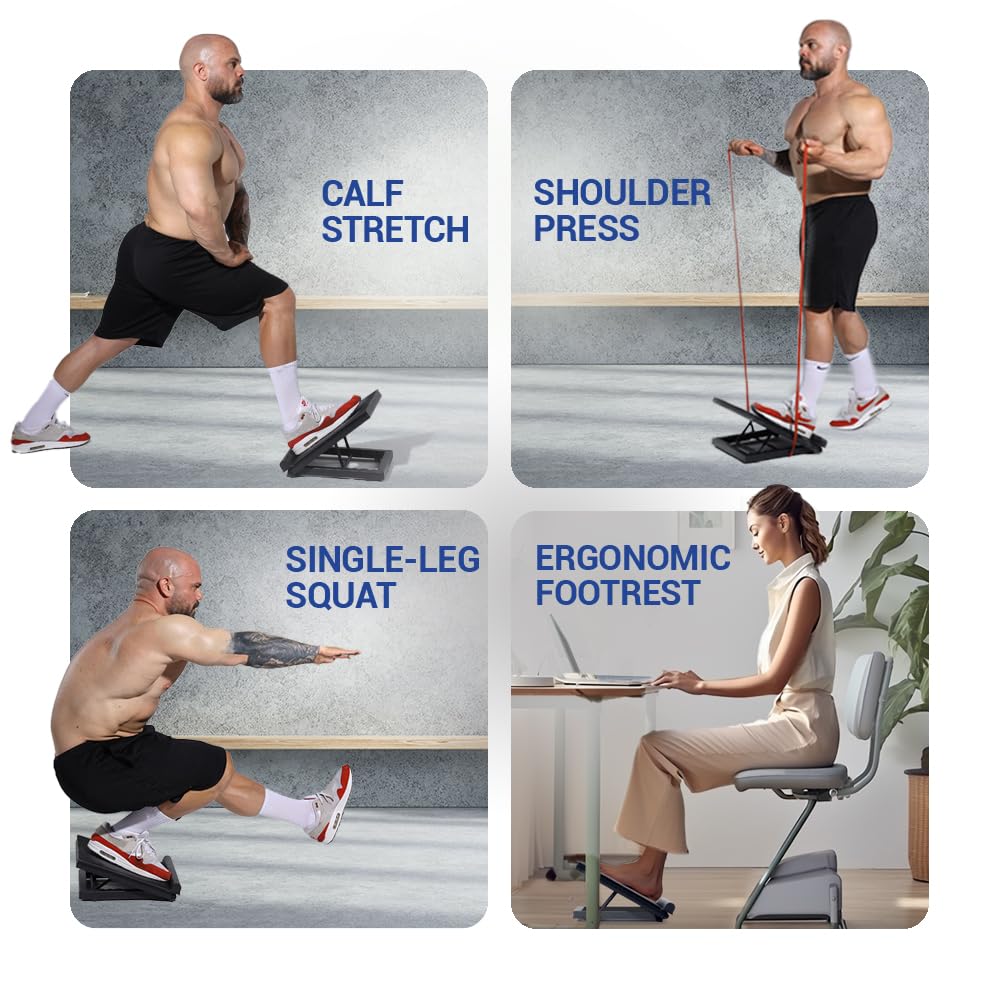 Yes4All Steel Slant Board & Calf Stretcher | Adjustable Non-Slip Squat Wedge