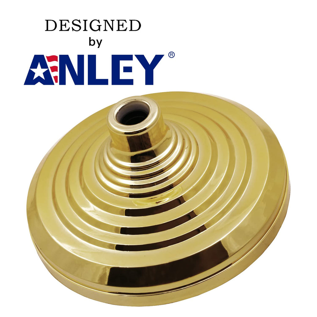 ANLEY Indoor Flagpole Floor Stand Base | 1 Inch Diameter | Gold Finish