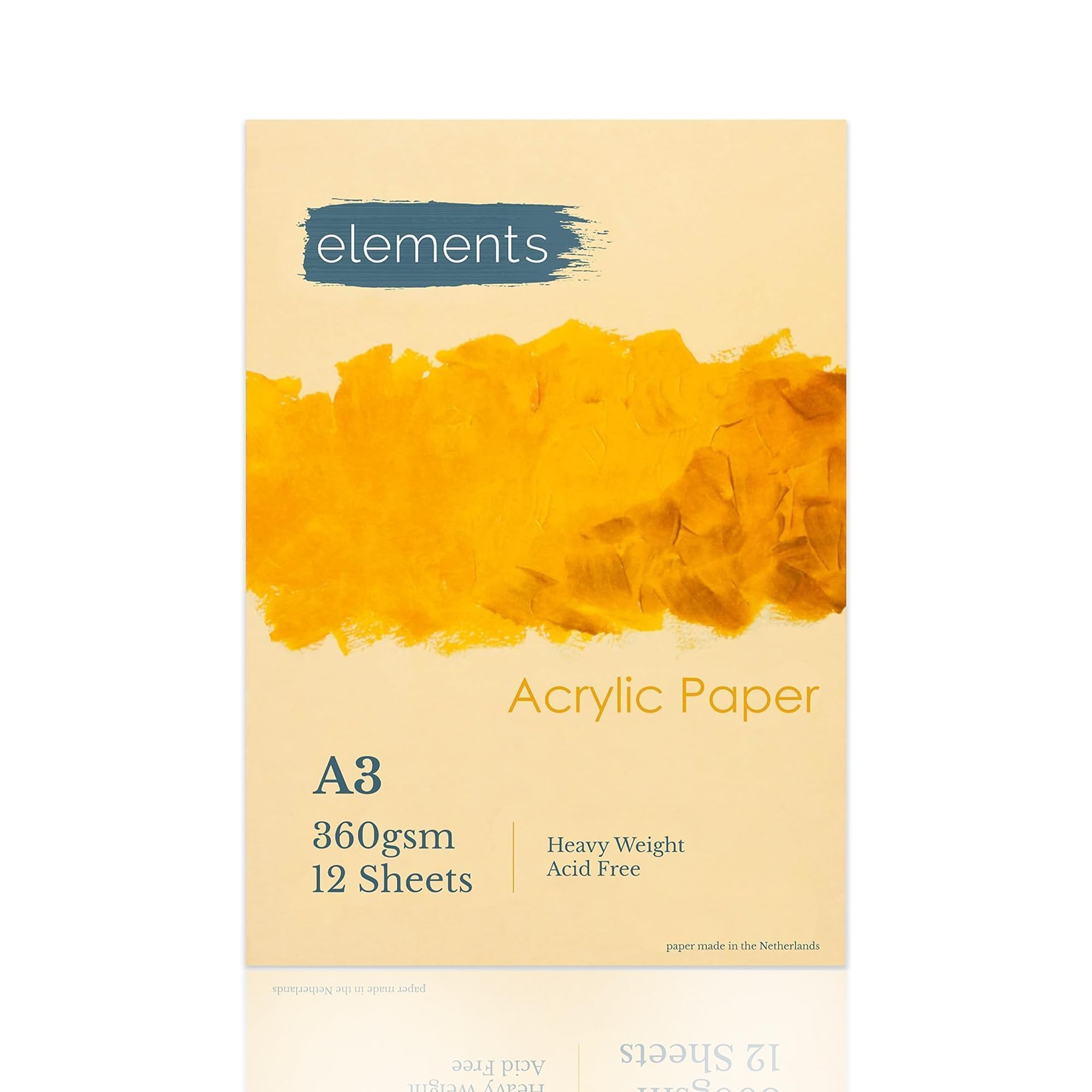 Elements A3 Acrylic Painting Pad - 360gsm Heavyweight Paper, 12 Sheets