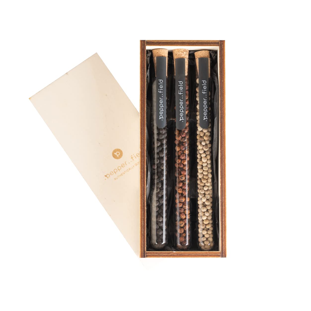 Pepper Field Kampot Pepper Gift Set – Black, White & Red Whole Peppercorns