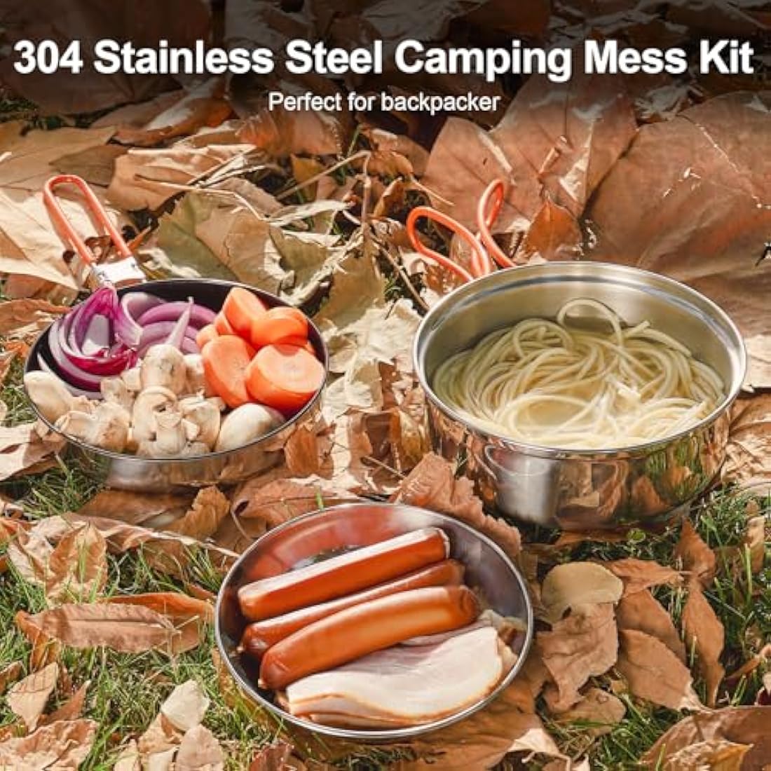 Odoland 10-Piece Ceramic Non-Stick Camping Cookware Kit with Stove