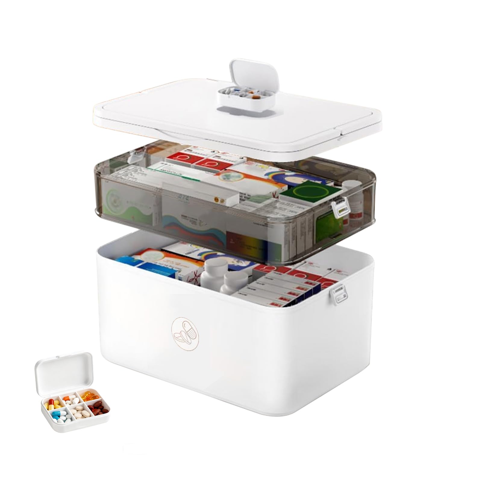 Caossioxin 2-Layer Medicine Storage Box | Portable First Aid Organizer