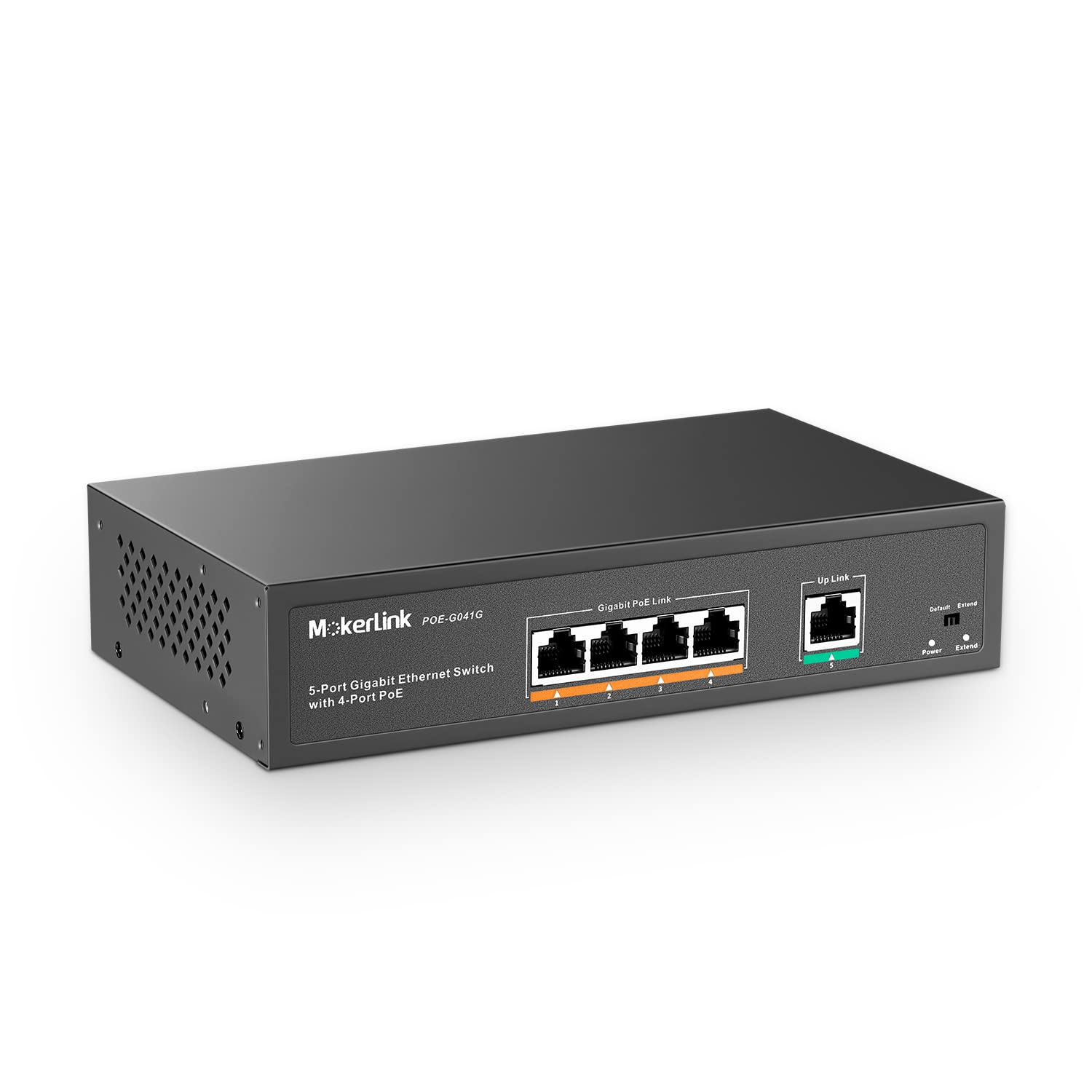MokerLink 5 Port Gigabit PoE Switch | 4 Port PoE+ 78W Unmanaged Metal
