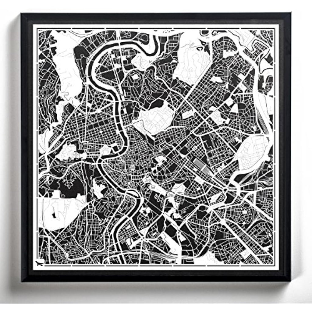 Rome Paper Cut Map Wall Art |  Laser Cut Decor - 30x30 cm