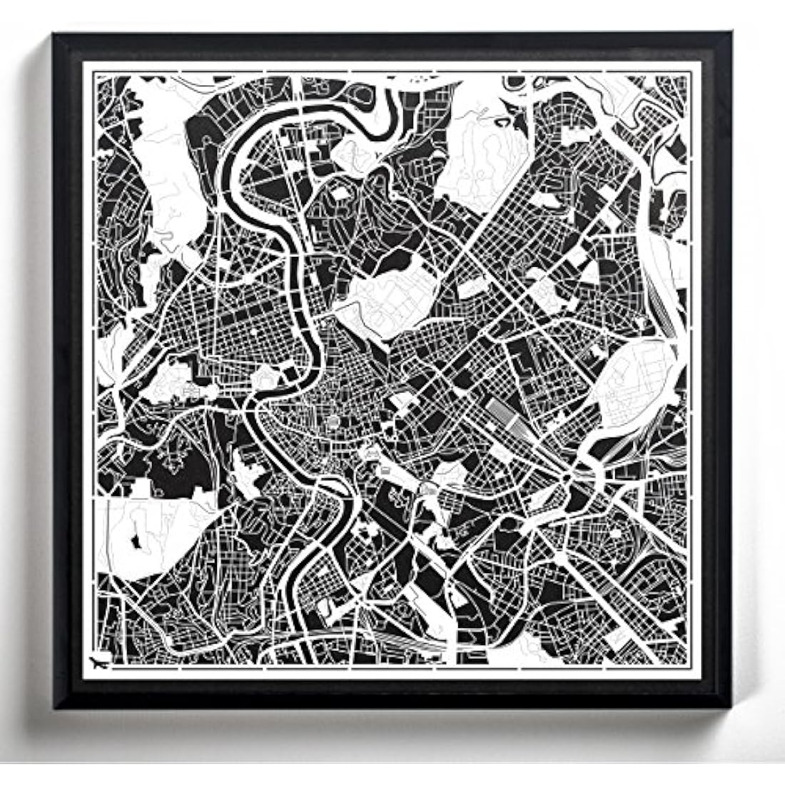 Rome Paper Cut Map Wall Art |  Laser Cut Decor - 30x30 cm