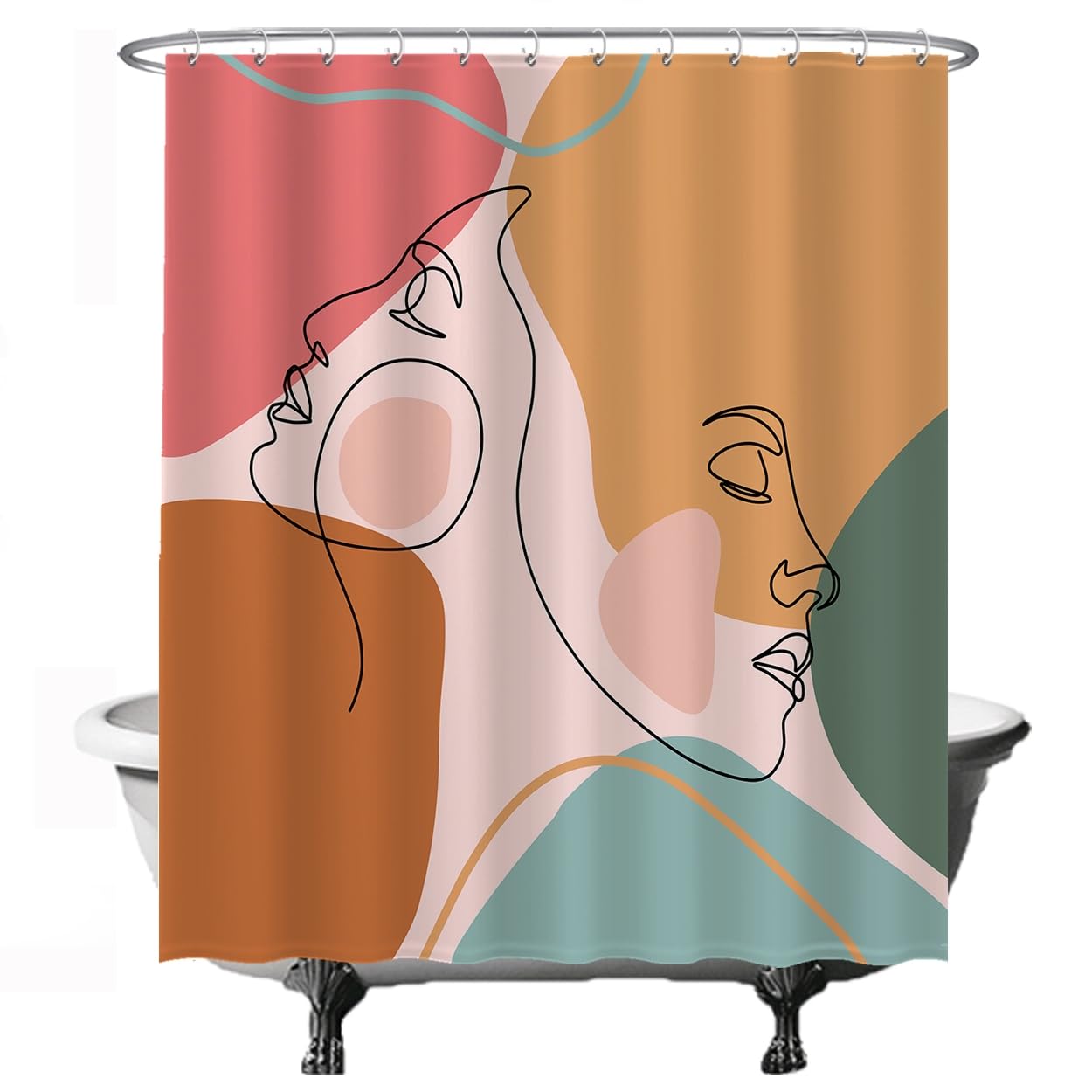 Ulticool Abstract Face Shower Curtain | 180x200cm Waterproof Polyester