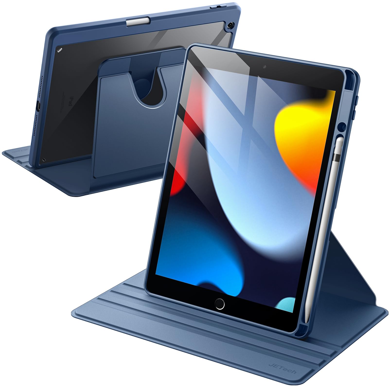 JETech 360 Rotating Case for iPad 10.2 (9/8/7 Gen) with Pencil Holder