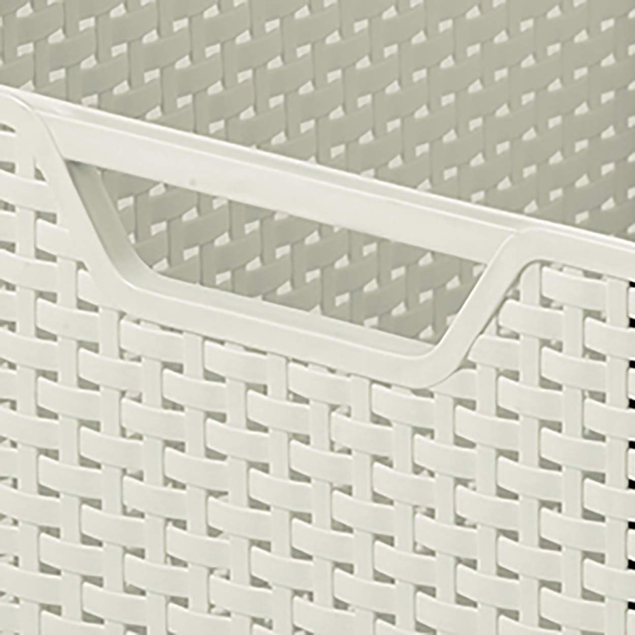 Curver Style Rattan Effect Large Rectangular Storage Basket, 30L – White