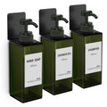 Anhow 3-Piece Wall Mounted Soap Dispenser Set - 500ml No-Drill Green