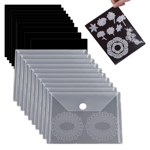 Jolof Store 10-Set Magnetic Sheets and Clear Stamp Die Storage Pockets