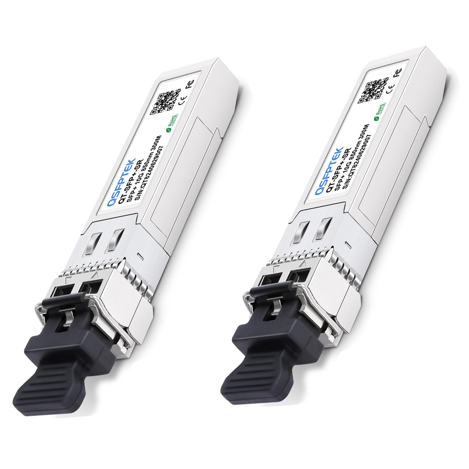 QSFPTEK 10G SFP+ SR Transceiver Module - 850nm 300m Multimode (2-Pack)