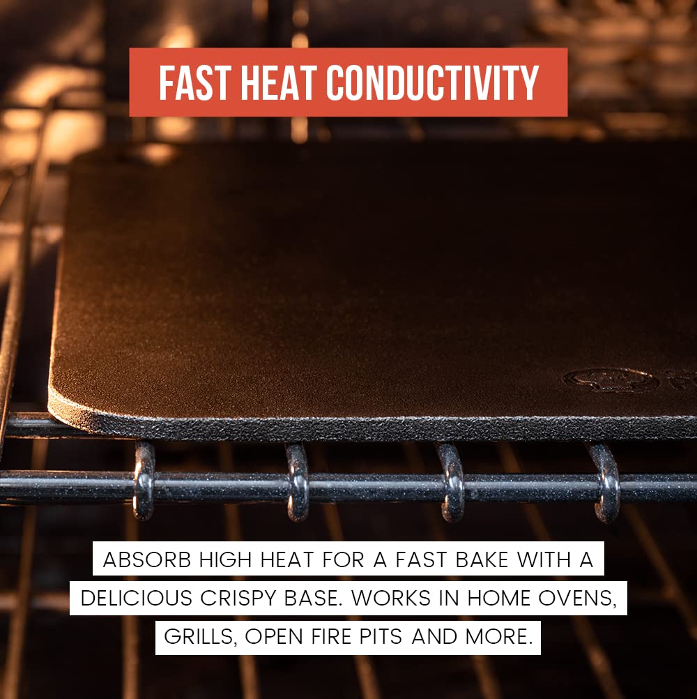 Chef Pomodoro Pizza Steel – 13-Inch Pre-Seasoned Carbon Steel Baking Stone