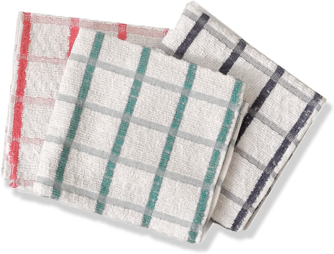 MAS International Cotton Kitchen Tea Towels - Absorbent Dish Cloths (8 Pack)