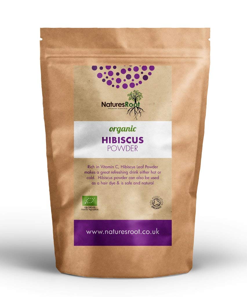 Natures Root Organic Hibiscus Petals Powder 500g | Pure Herbal Tea & Hair Care