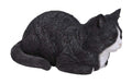 Vivid Arts Dreaming Cat Resin Garden Ornament - Black and White